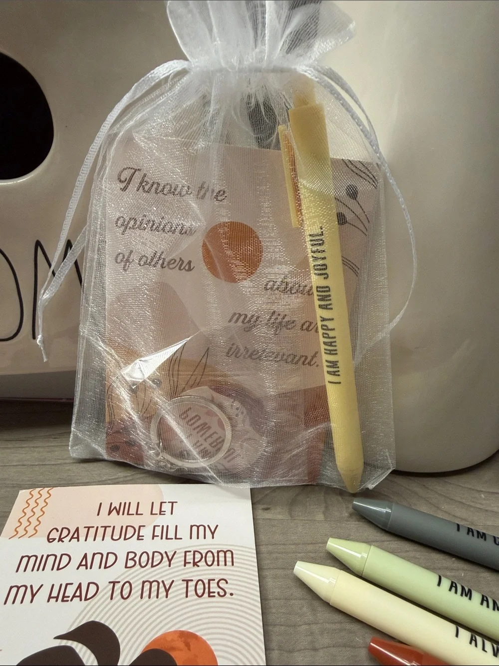 Affirmation journal Set 2 sets with Pastel Pens - & key chain/bag charm. 🆕